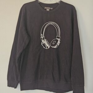 French Connection Black Sweatshirt with Headphones Design